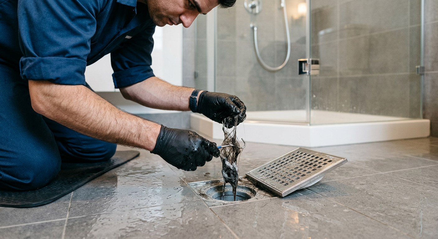 Débouchage de douche bouchée par un plombier à Châtillon