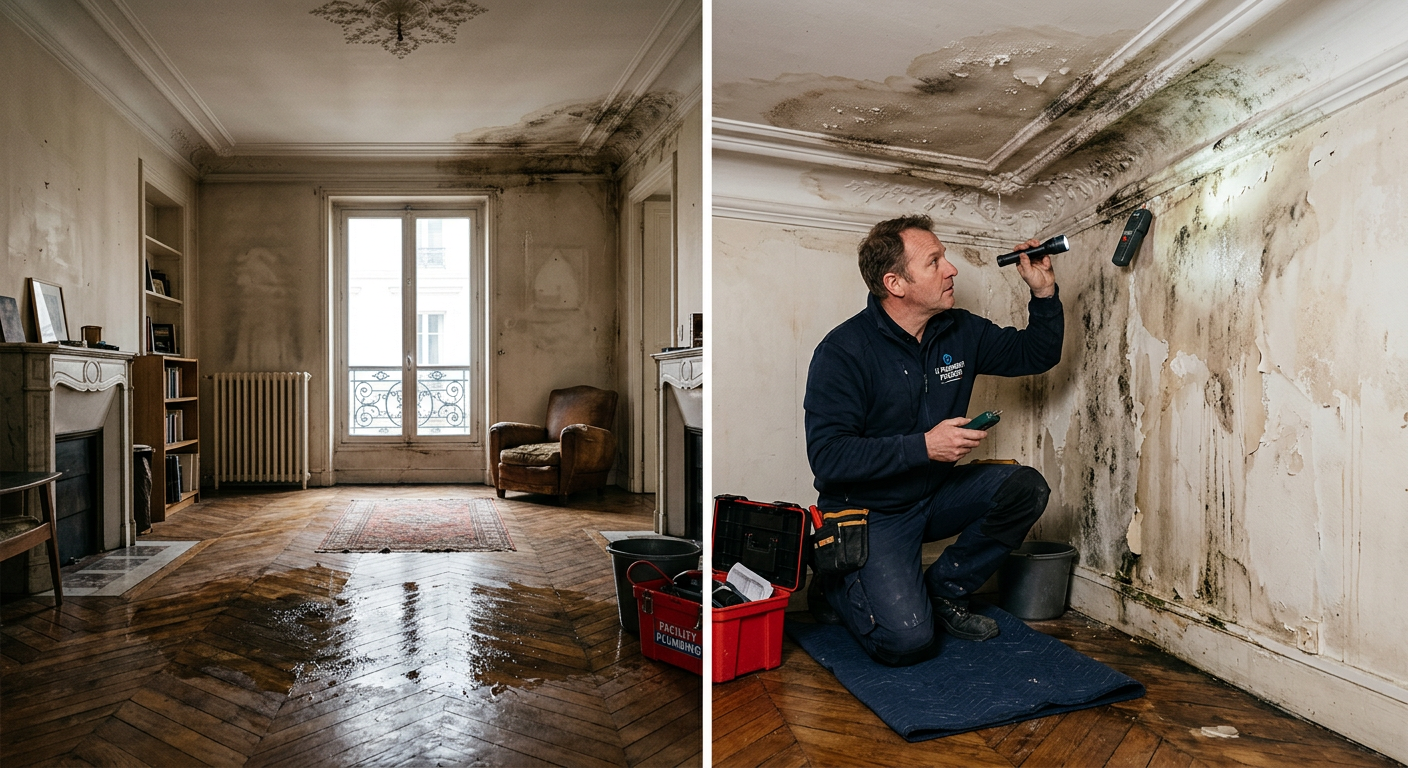 Intervention urgente dégât des eaux dans un appartement à Châtillon