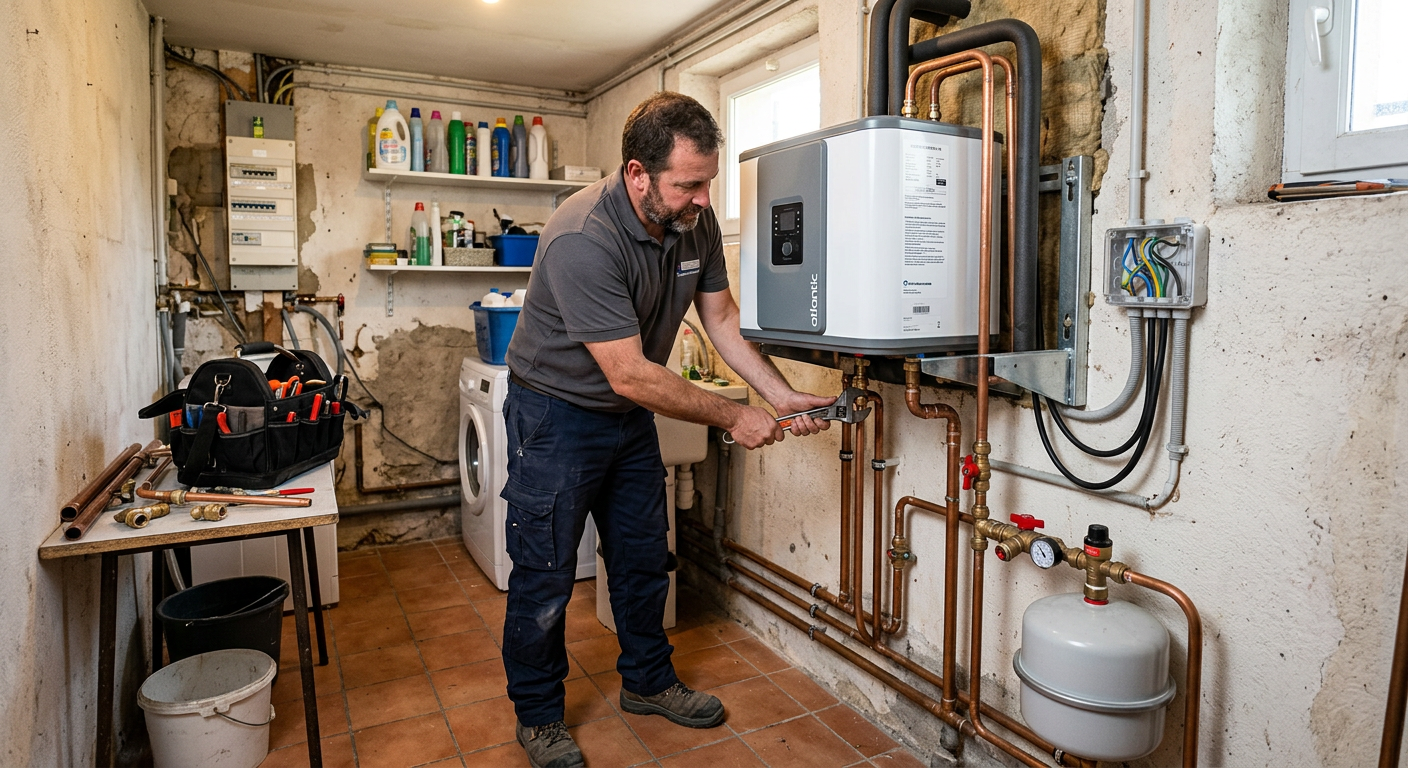 Pose de chauffe-eau thermodynamique par un plombier à Châtillon