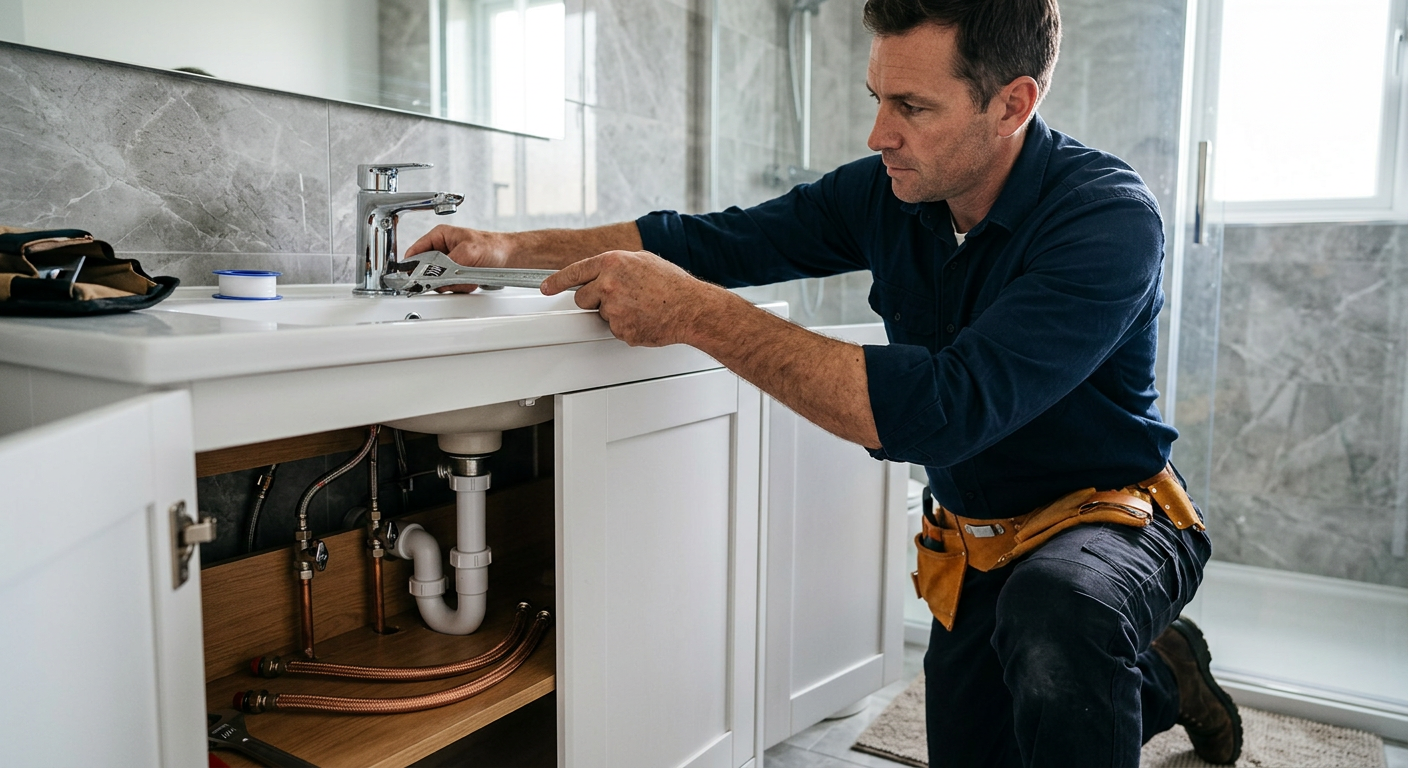 Pose de mitigeur chromé par un plombier à Châtillon